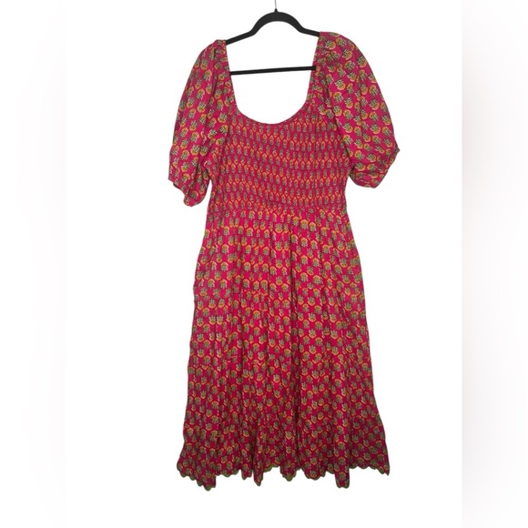 LEA Dresses & Skirts - LEA Smocked Cotton Floral Maxi Dress Lightweight Flowy 1X